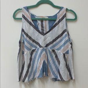 NWOT - flowy striped tank with open back
